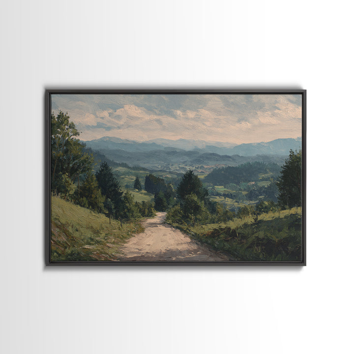 Old Country Road Canvas Print, Landscape Art, Contemporary Art, Living Room Decor, Horizon, Original Art, Framed Wall Art, LAN-3x2-72
