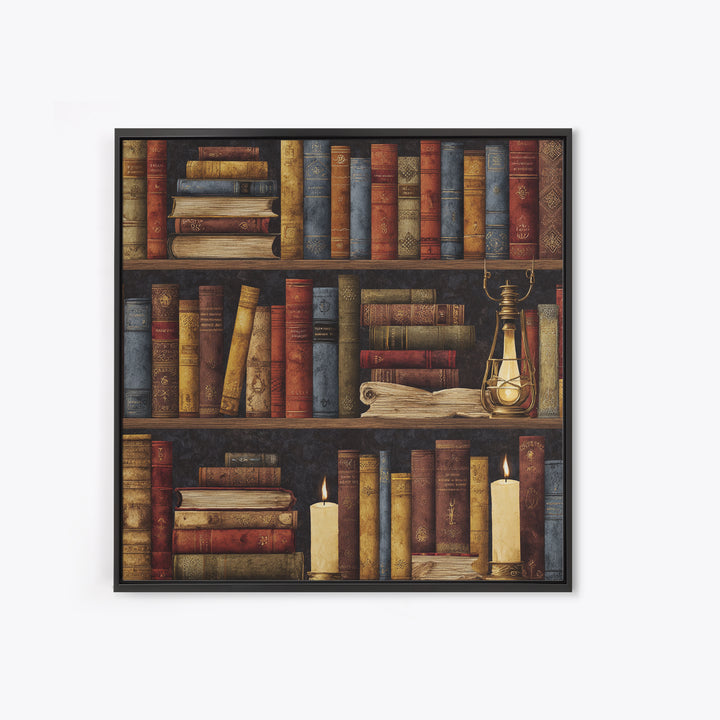 Library Shelf Pattern Canvas Print, Library Art, Gallery Decor, Library Decor, Fine Art, Archive, Wall Art, Home Decor, LIB-1x1-59