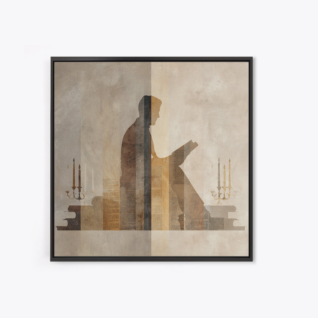 Minimal Book Silhouette Canvas Print, Library Art, Contemporary Art, Library Decor, Abstract Art, Archive, Wall Art Print, LIB-1x1-89