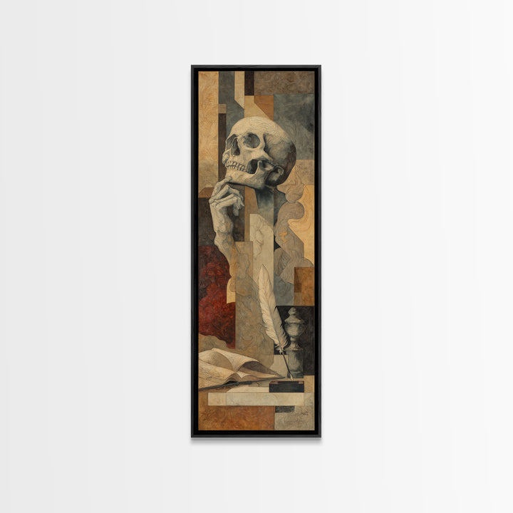 Renaissance Reading Figure Canvas Print, Library Art, Whimsical Art, Library Decor, Fine Art, Archive, Statement Artwork, LIB-1x3-59