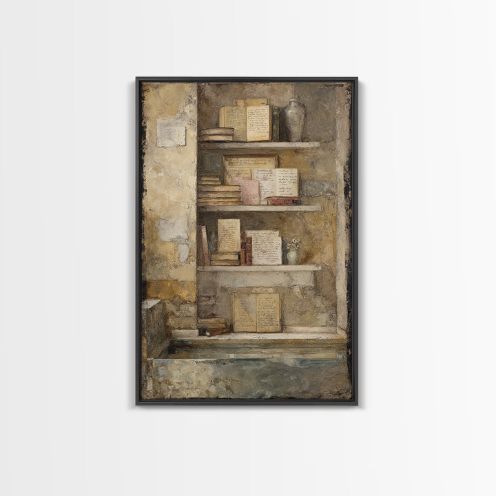 Moonlit Window with Floating Pages Canvas Print, Library Art, Gallery Decor, Library Decor, Fine Art, Archive, Wall Art, LIB-2x3-16