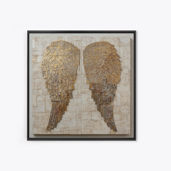 Minimal Angel Wing Contour Framed Canvas Print, Line Art, Room Decor, Living Room Decor, Fine Art, Line, Digital Wall Art, LIN-1x1-21