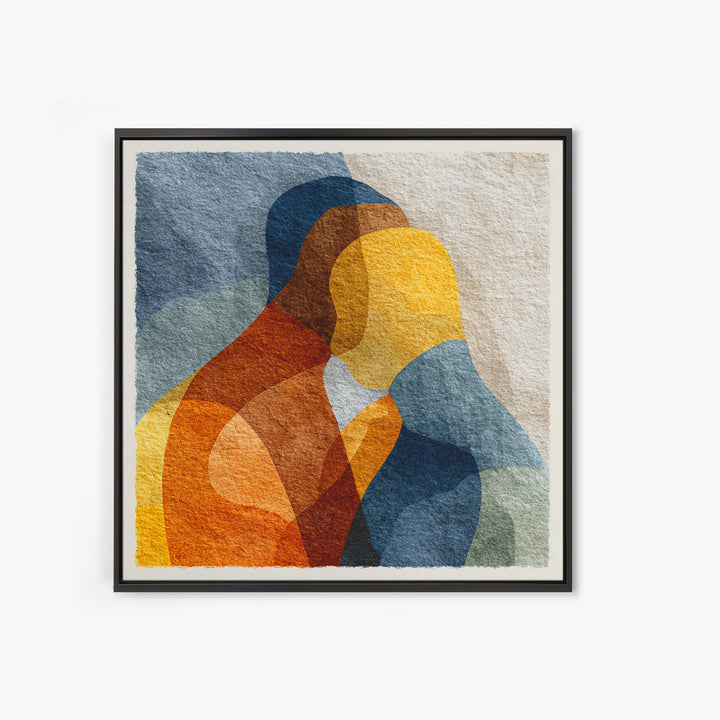 Single Line Couple Embracing Softly Canvas Print, Line Art, Neutral Decor, Living Room Decor, Abstract Art, Line, Wall Decor, LIN-1x1-26
