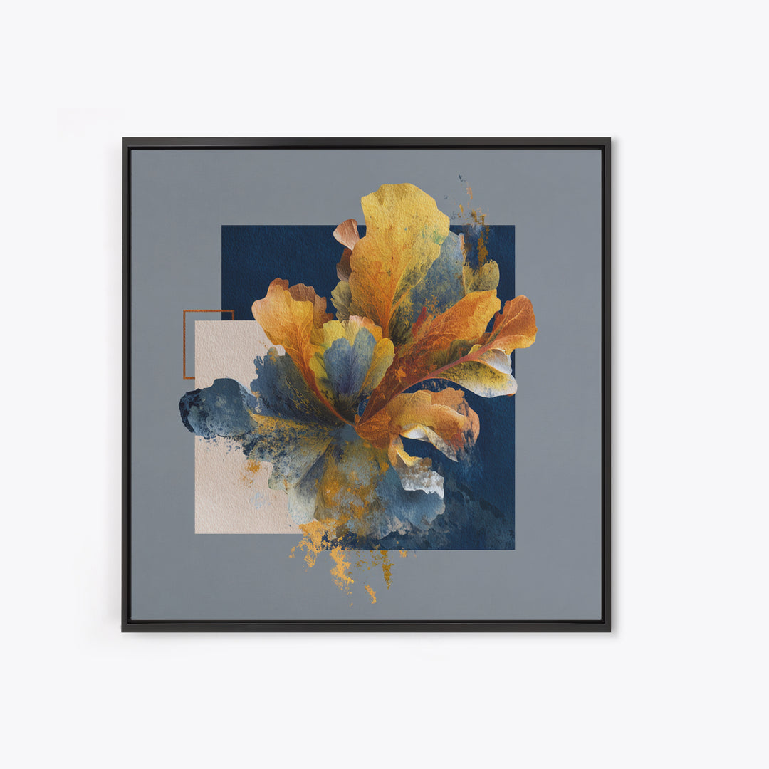 Face and Flower Blended into One Contour Framed Canvas Print, Line Art, Gallery Decor, Living Room Decor, Fine Art, Line, LIN-1x1-32