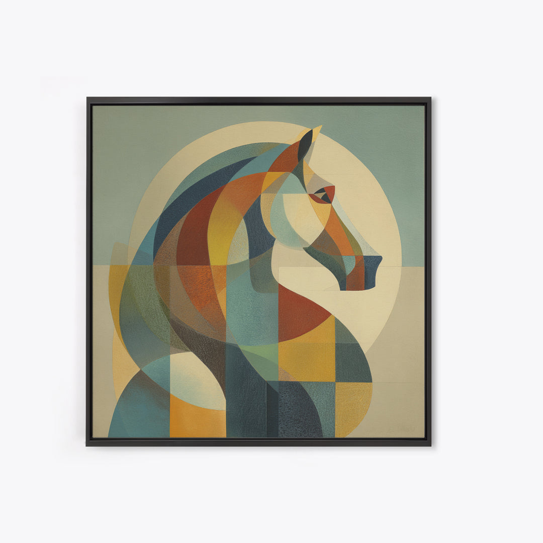 Abstract Horse Formed from Graceful Contour Canvas Print, Line Art, Home Decor, Living Room Decor, Abstract Art, Line, LIN-1x1-4