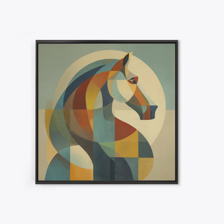 Abstract Horse Formed from Graceful Contour Canvas Print, Line Art, Home Decor, Living Room Decor, Abstract Art, Line, LIN-1x1-4