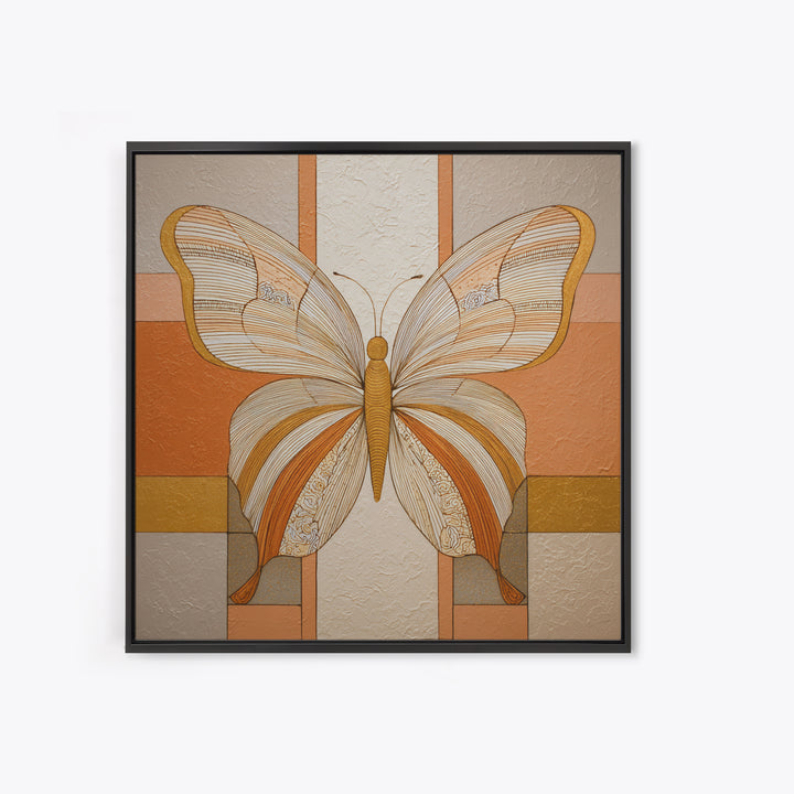 Line Art Butterfly Framed Canvas Print, Line Art, Gallery Decor, Living Room Decor, Fine Art, Line, Home Decor, Wall Decor, LIN-1x1-46