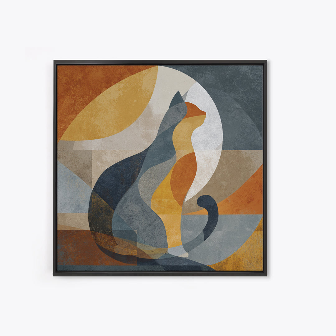 Monoline Cat Stretching Canvas Print, Line Art, Fine Art Print, Living Room Decor, Abstract Art, Line, Custom Portrait, LIN-1x1-54