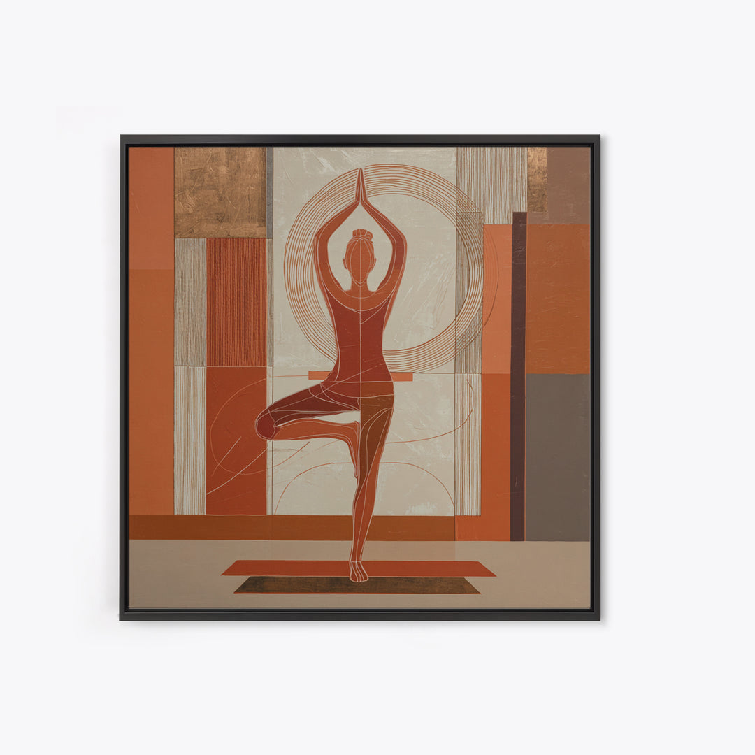 Single Line Yoga Pose Framed Canvas Print, Line Art, Wall Art, Living Room Decor, Line, Wall Art Print, Modern Wall Art, LIN-1x1-65