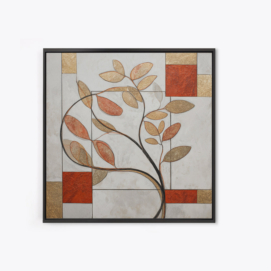 Botanical Branch Drawn Canvas Print, Line Art, Art Print, Living Room Decor, Fine Art, Line, Digital Wall Art, LIN-1x1-75