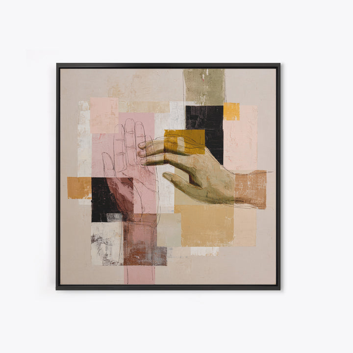 Two Hands Nearly Touching Canvas Print, Line Art, Canvas Art, Living Room Decor, Line, Jesus Wall Art, Gallery Wall Art, LIN-1x1-77
