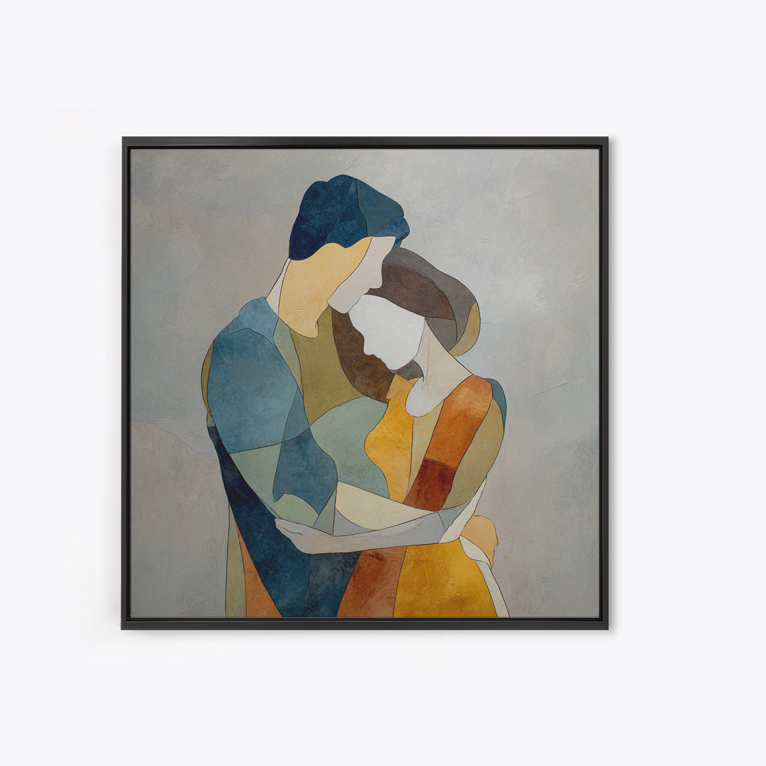 Single Line Couple Embracing Softly Canvas Print, Line Art, Home Decor, Living Room Decor, Abstract Art, Line, Modern Wall Art, LIN-1x1-98