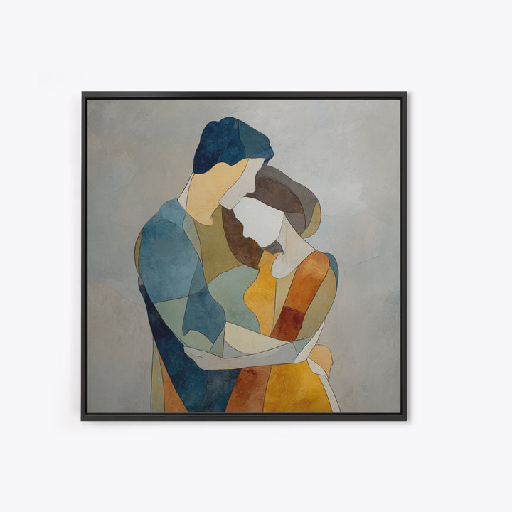 Single Line Couple Embracing Softly Canvas Print, Line Art, Home Decor, Living Room Decor, Abstract Art, Line, Modern Wall Art, LIN-1x1-98