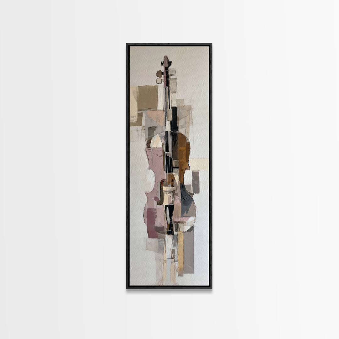 Single Line Violin and Bow Canvas Print, Line Art, Minimalist Wall Art, Living Room Decor, Fine Art, Line, Fine Art Print, LIN-1x3-11