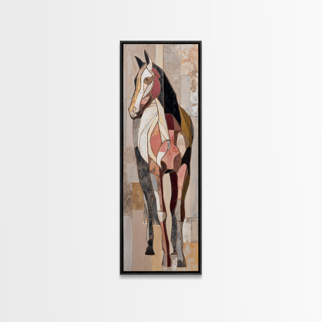 Abstract Horse Formed from Graceful Contour Canvas Print, Line Art, Jesus Wall Art, Living Room Decor, Fine Art, Line, LIN-1x3-40