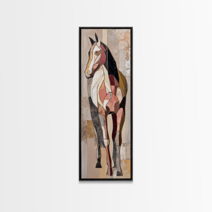 Abstract Horse Formed from Graceful Contour Canvas Print, Line Art, Jesus Wall Art, Living Room Decor, Fine Art, Line, LIN-1x3-40