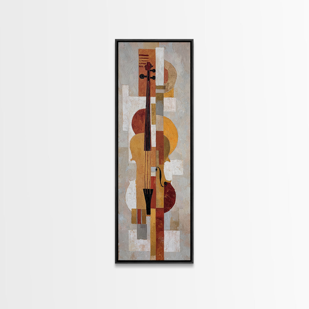 Single Line Violin and Bow Canvas Print, Line Art, Fine Art Print, Living Room Decor, Fine Art, Line, Custom Portrait, LIN-1x3-59