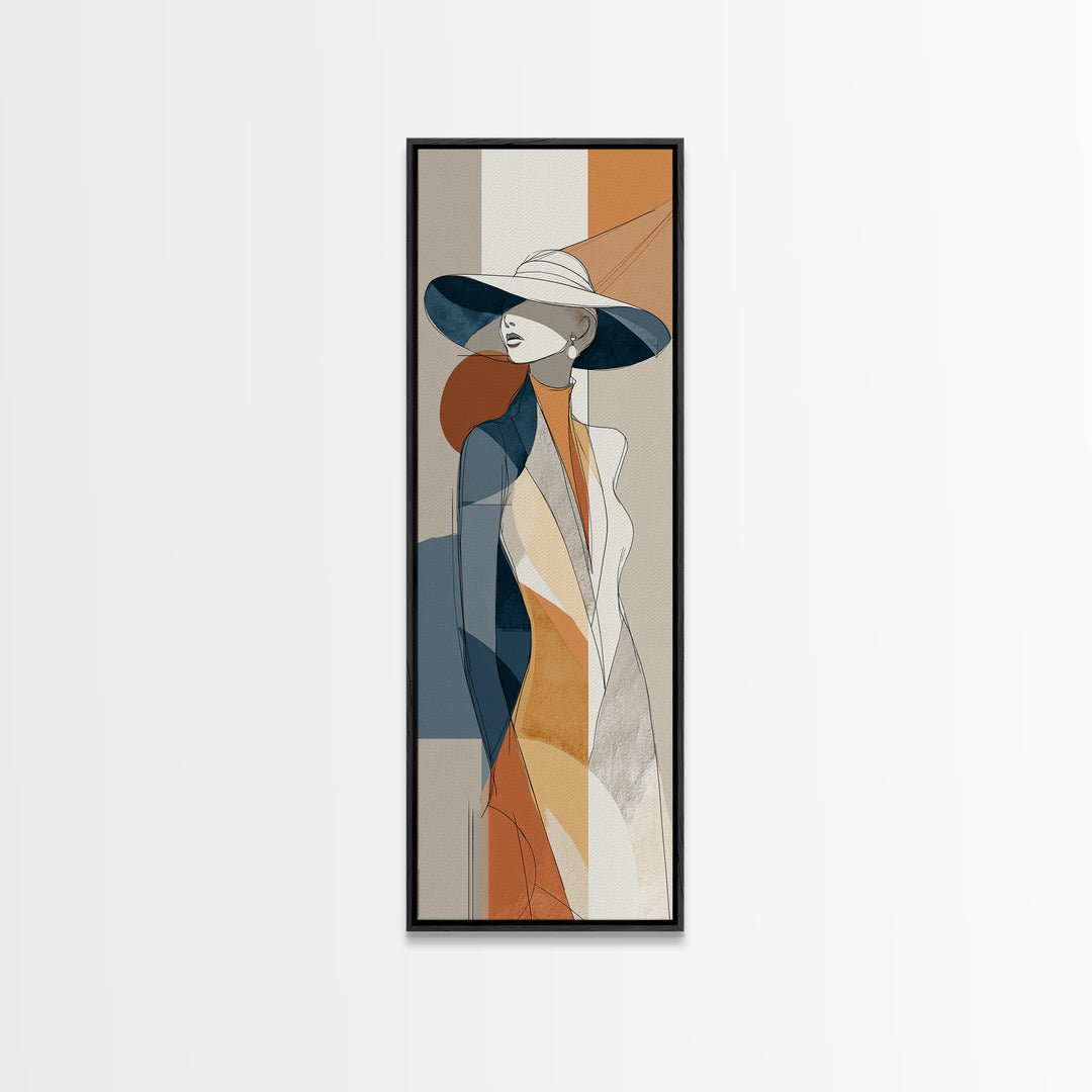 Line Drawing of a Woman Canvas Print, Line Art, Minimalist Wall Art, Living Room Decor, Oil Painting, Line, Fine Art Print, LIN-1x3-7