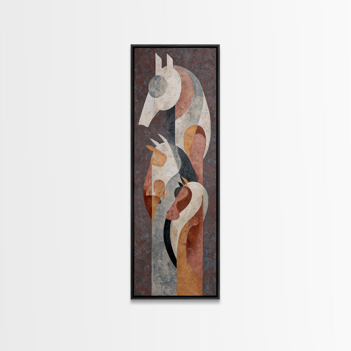 Abstract Horse Formed from Graceful Contour Canvas Print, Line Art, Fine Art Print, Living Room Decor, Abstract Art, Line, LIN-1x3-88