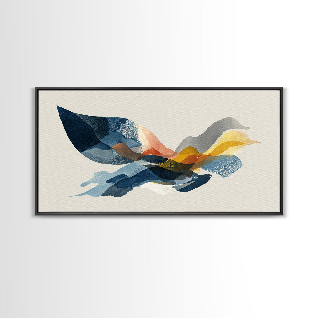 Minimal Angel Wing Contour Canvas Print, Line Art, Wall Art Print, Living Room Decor, Abstract Art, Line, Gallery Wall Set, LIN-2x1-41