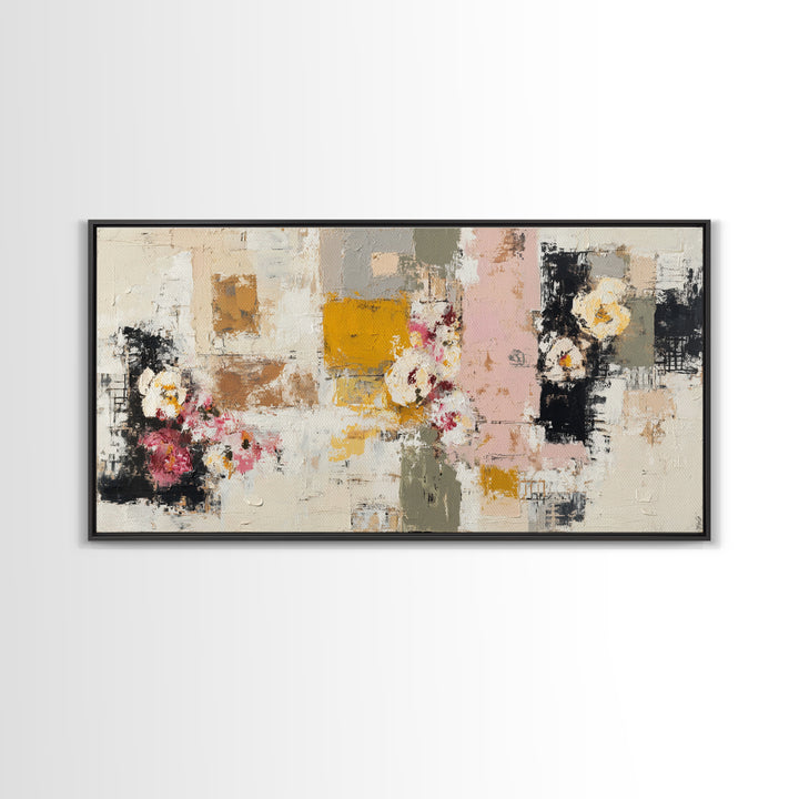 Face and Flower Blended into One Contour Canvas Print, Line Art, Printable, Living Room Decor, Watercolor Art, Line, LIN-2x1-52