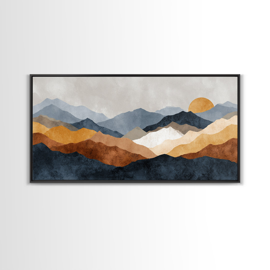 Black Line Mountains Canvas Print, Line Art, Canvas Art, Living Room Decor, Fine Art, Line, Jesus Wall Art, Gallery Wall Art, LIN-2x1-54