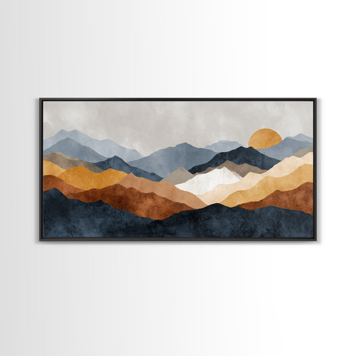Black Line Mountains Canvas Print, Line Art, Canvas Art, Living Room Decor, Fine Art, Line, Jesus Wall Art, Gallery Wall Art, LIN-2x1-54