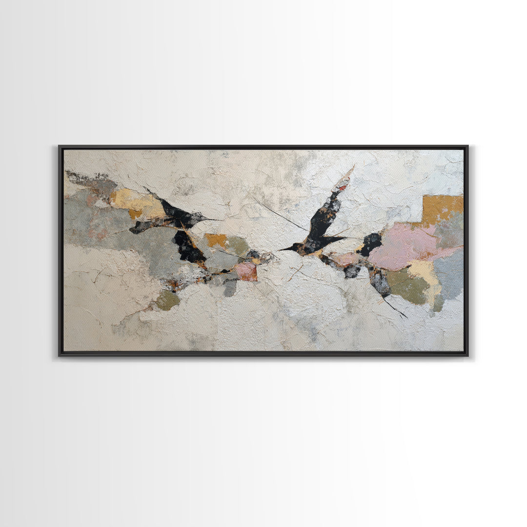 Single Line Bird Framed Canvas Print, Line Art, Modern Art, Living Room Decor, Fine Art, Line, Neutral Decor, Fine Art Print, LIN-2x1-55