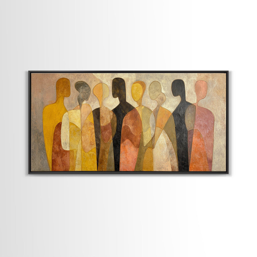 Abstract Family Figures Canvas Print, Line Art, Printable Art, Living Room Decor, Line, Gallery Wall Art, Portrait from Photo, LIN-2x1-68