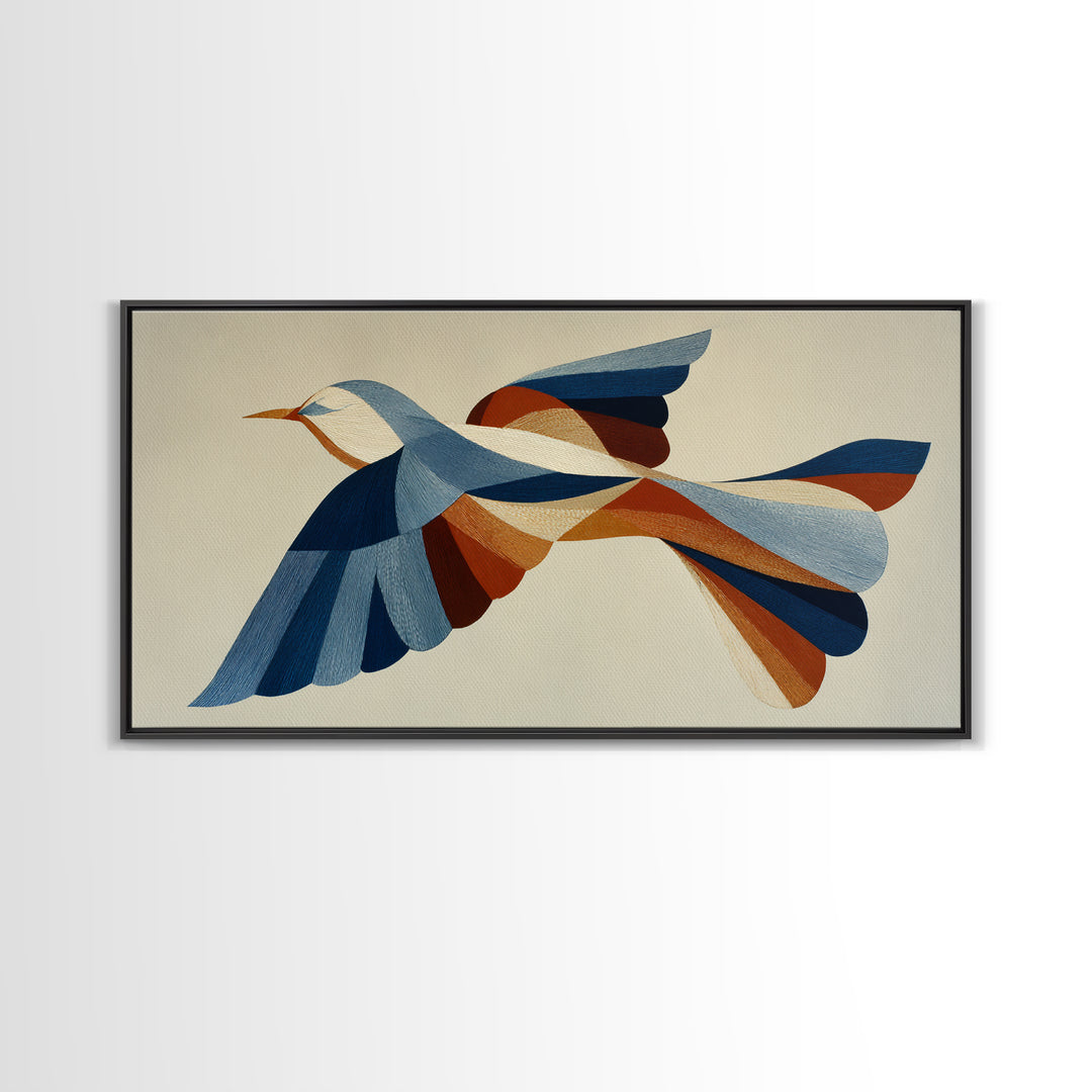 Single Line Bird Framed Canvas Print, Line Art, Digital Wall Art, Living Room Decor, Abstract Art, Line, Minimalist Wall Art, LIN-2x1-7