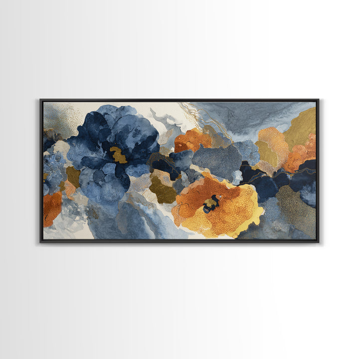 Face and Flower Blended into One Contour Canvas Print, Line Art, Living Room Wall Art, Living Room Decor, Fine Art, Line, LIN-2x1-76
