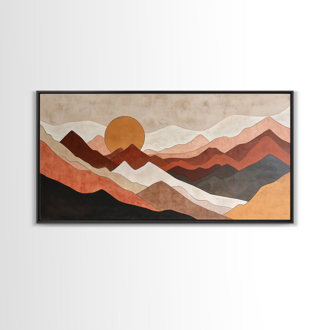 Black Line Mountains Canvas Print, Line Art, Canvas Art, Living Room Decor, Fine Art, Line, Jesus Wall Art, Gallery Wall Art, LIN-2x1-78