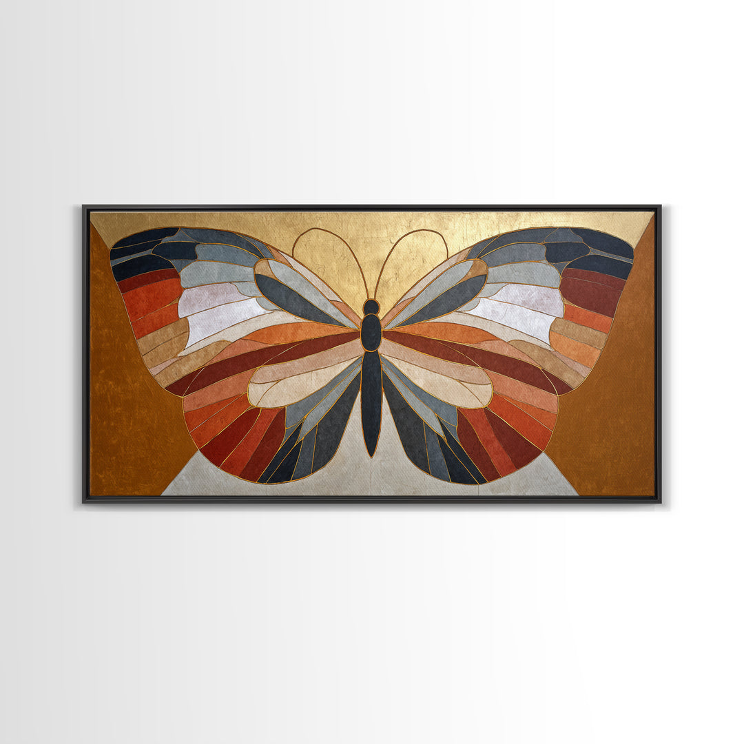 Line Art Butterfly Framed Canvas Print, Line Art, Boho Wall Art, Living Room Decor, Line, Living Room Art, Gallery Wall Set, LIN-2x1-90