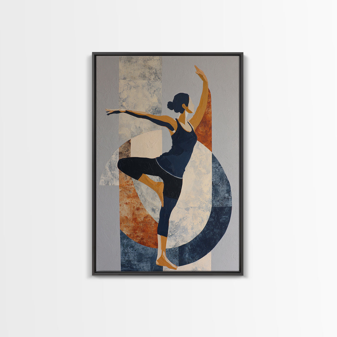 Single Line Yoga Pose Framed Canvas Print, Line Art, Boho Decor, Living Room Decor, Line, Minimalist Art, Modern Decor, LIN-2x3-1