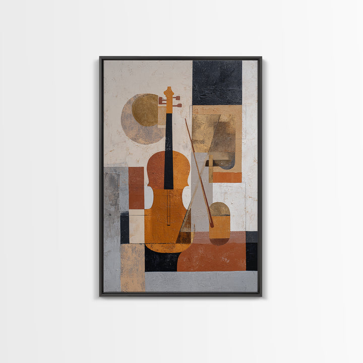 Single Line Violin and Bow Canvas Print, Line Art, Modern Wall Art, Living Room Decor, Fine Art, Line, Bird Wall Art, LIN-2x3-31