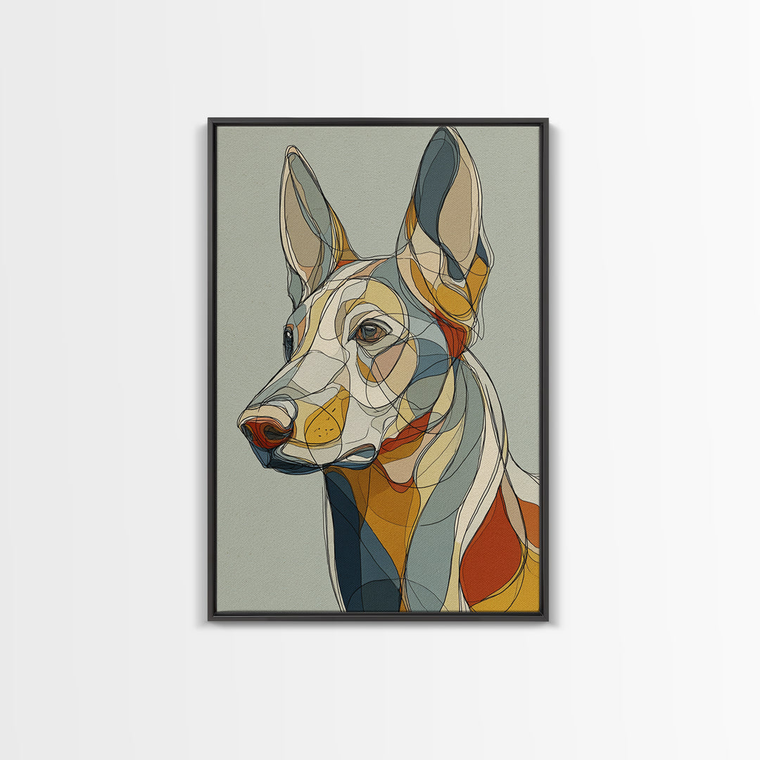 Continuous Line Dog Portrait Canvas Print, Line Art, Minimalist Wall Art, Living Room Decor, Fine Art, Line, Fine Art Print, LIN-2x3-45