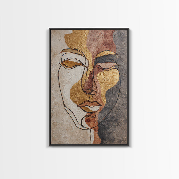 Continuous Line Female Face Canvas Print, Line Art, Modern Decor, Living Room Decor, Fine Art, Line, Contemporary Art, LIN-2x3-57