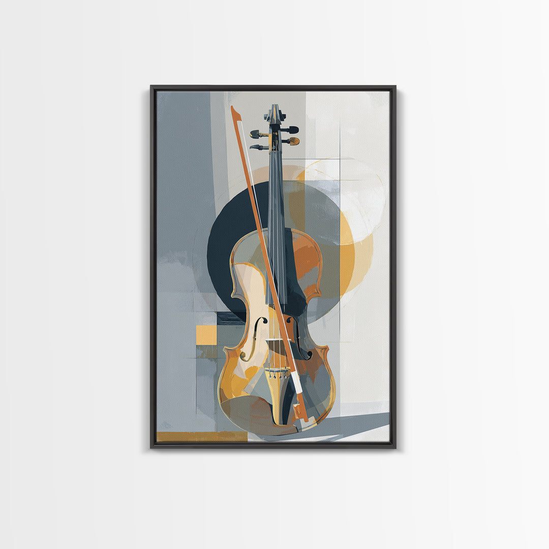Single Line Violin and Bow Canvas Print, Line Art, Art, Living Room Decor, Abstract Art, Line, Boho Wall Decor, Boho Decor, LIN-2x3-7