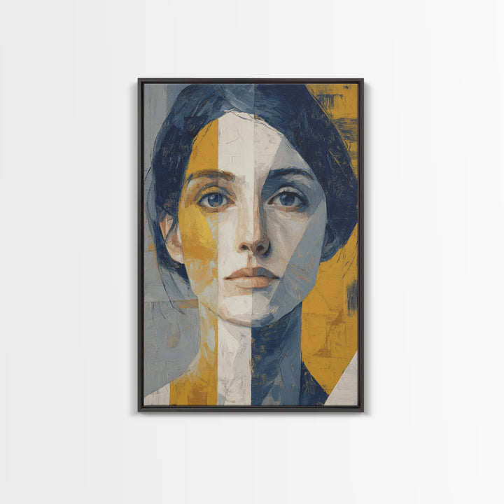 Minimal Eyes and Nose Composition Canvas Print, Line Art, Modern Wall Art, Living Room Decor, Fine Art, Line, Bird Wall Art, LIN-2x3-70