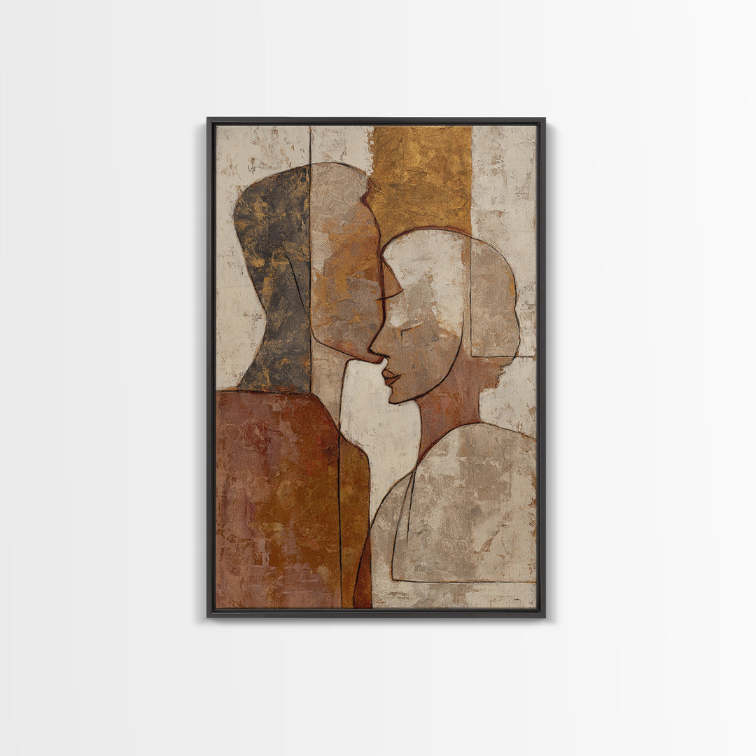 Single Line Couple Embracing Softly Canvas Print, Line Art, Canvas Print, Living Room Decor, Abstract Art, Line, Modern Decor, LIN-2x3-82