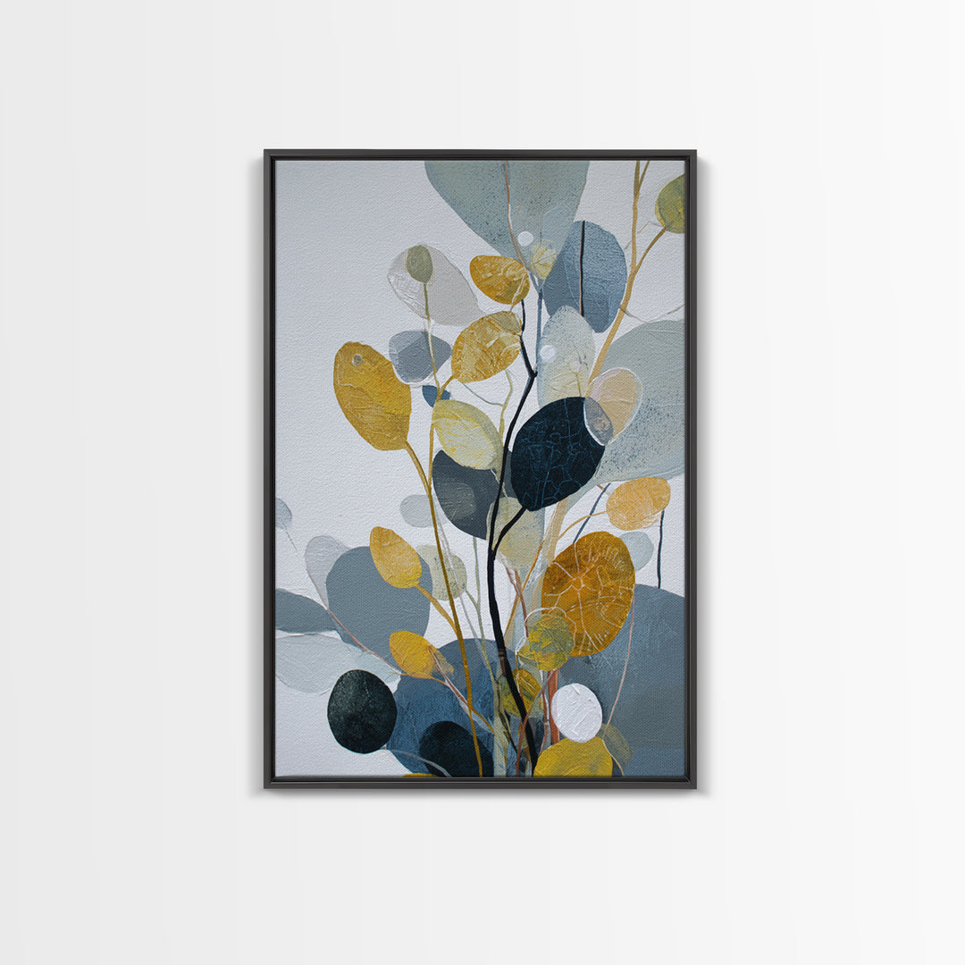 Botanical Branch Drawn Framed Canvas Print, Line Art, Room Decor, Living Room Decor, Fine Art, Line, Digital Wall Art, LIN-2x3-83
