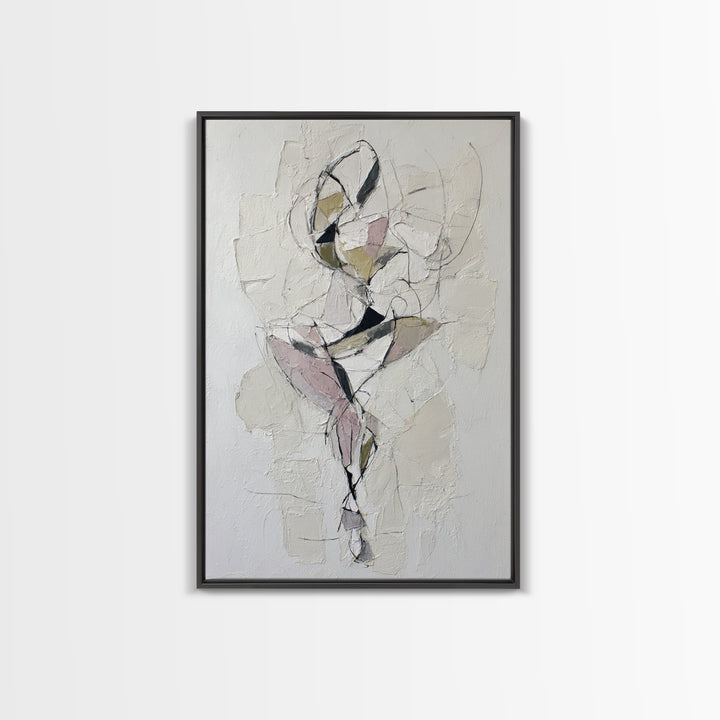 Continuous Line Dancer Framed Canvas Print, Line Art, Textured Painting, Living Room Decor, Fine Art, Line, Canvas Art, LIN-2x3-87