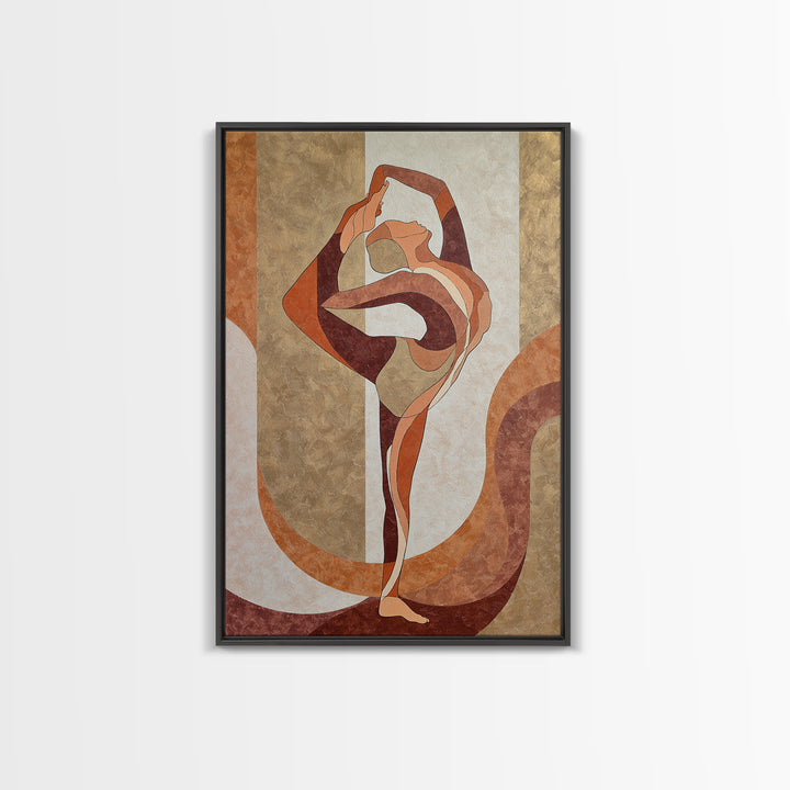 Single Line Yoga Pose Framed Canvas Print, Line Art, Black and White Art, Living Room Decor, Abstract Art, Line, LIN-2x3-97