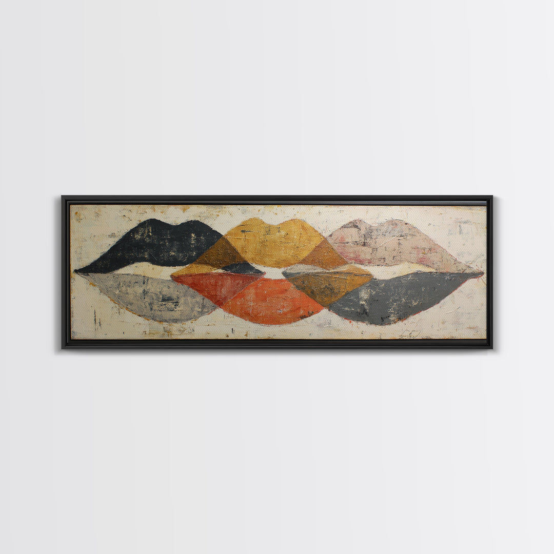 Abstract Lips and Hand Fashion Sketch Canvas Print, Line Art, Canvas Print, Living Room Decor, Fine Art, Line, Modern Decor, LIN-3x1-34