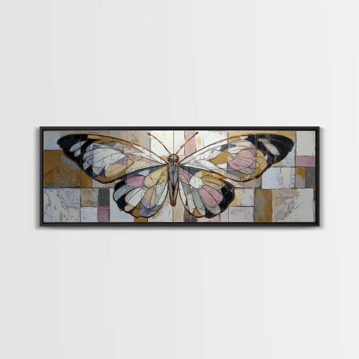 Line Art Butterfly Canvas Print, Line Art, Jesus Wall Art, Living Room Decor, Abstract Art, Line, Statement Artwork, LIN-3x1-86