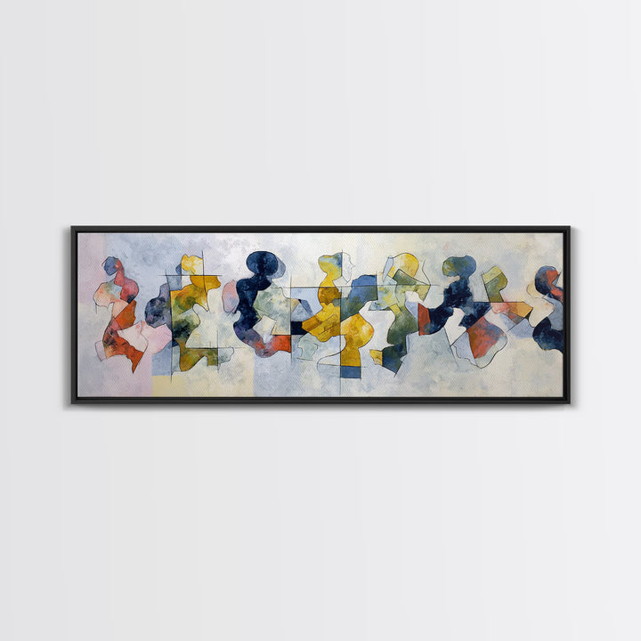 Abstract Family Figures Canvas Print, Line Art, Art, Living Room Decor, Oil Painting, Line, Boho Wall Decor, Boho Decor, LIN-3x1-88