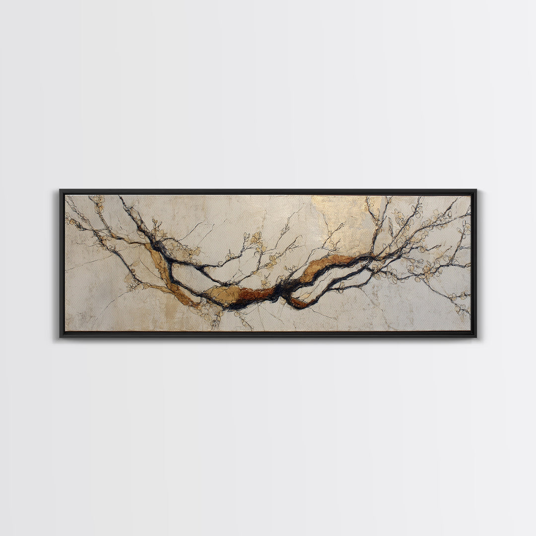 Botanical Branch Drawn Canvas Print, Line Art, Canvas Print, Living Room Decor, Fine Art, Line, Modern Decor, Aesthetic Prints, LIN-3x1-91