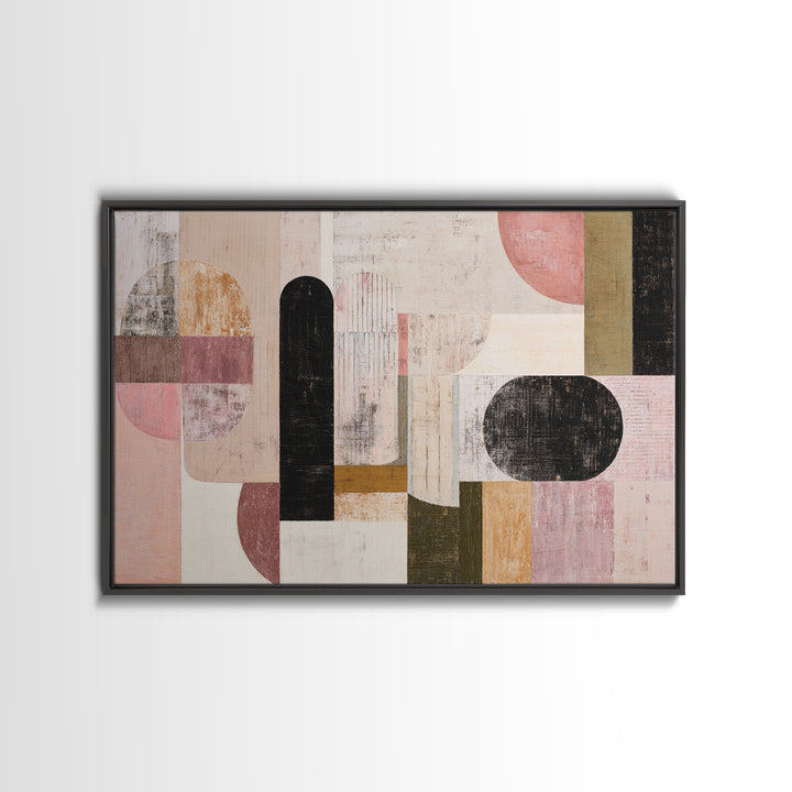 Minimal Eyes and Nose Composition Framed Canvas Print, Line Art, Modern Art, Living Room Decor, Abstract Art, Line, LIN-3x2-18