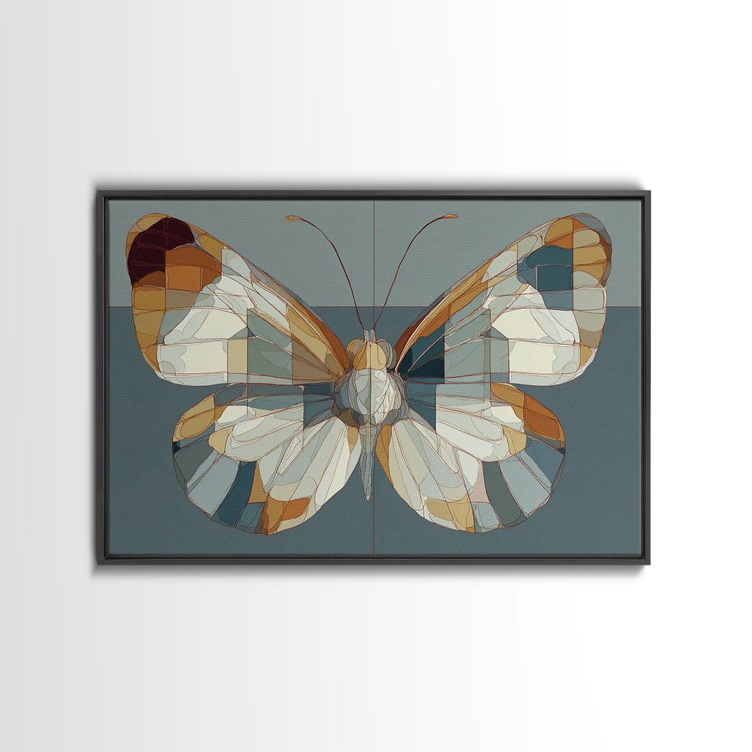 Line Art Butterfly Canvas Print, Line Art, Jesus Wall Art, Living Room Decor, Abstract Art, Line, Statement Artwork, LIN-3x2-26