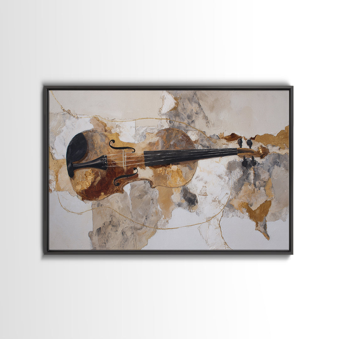 Single Line Violin and Bow Canvas Print, Line Art, Art Print, Living Room Decor, Abstract Art, Line, Printable Wall Art, LIN-3x2-3